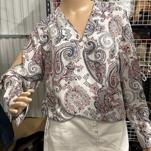 White House Black Market Paisley Blouse - Multicolor